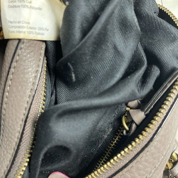 Elliott Lucca leather gray Satchel/shoulder bag with antique gold tone hardwares - Picture 7 of 15